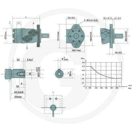 Motor BMP 315cc D=25mm 1/2”