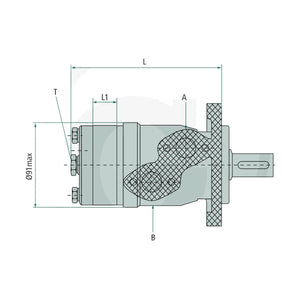 Schita dimensiuni Motor BMP 50cc D=25mm 1/2 compatibil Annovi Reverberi GRANIT 87000831 – 2