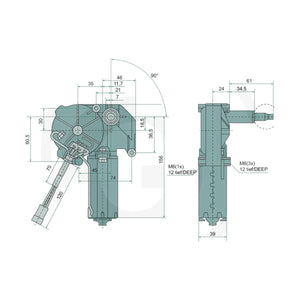 Schita dimensiuni Motor stergatoare compatibil Case IH, New Holland, Deutz-Fahr SWF 65404043
