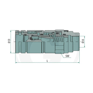 Schita dimensiuni Mufa conectare GP-3CFPV 12GAS F Mufa de cuplare GRANIT 87001279