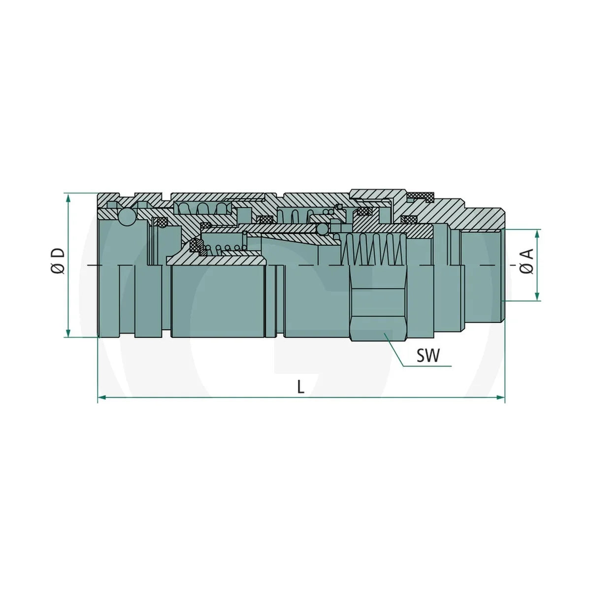 Schita dimensiuni Mufa conectare GP-3CFPV 12NPT F GRANIT 87001278