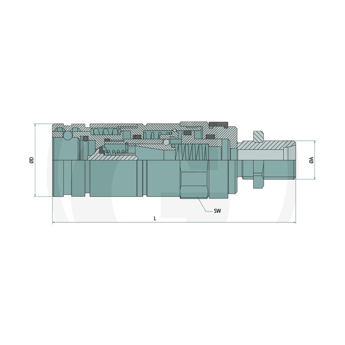Schita dimensiuni Mufa conectare GP-3CFPV 7/2215 F GRANIT 87001271