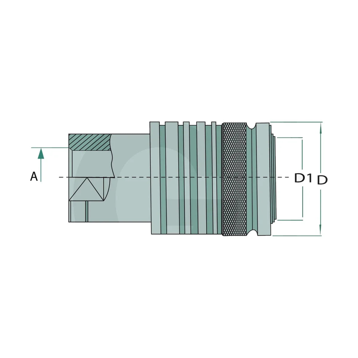 Schita dimensiuni Mufa de conectare filet interior KM 3/8 (G3/8") DN12-BG3 GRANIT 81511025