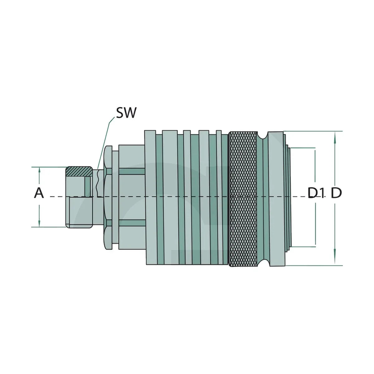 Schita dimensiuni Mufa de cuplare KM 10L (M16x1,5) DN12-BG3 GRANIT 81511005