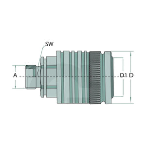 Schita dimensiuni Mufa de cuplare KM 15L (M22x1,5) DN12-BG3 compatibila Fendt GRANIT 81511007