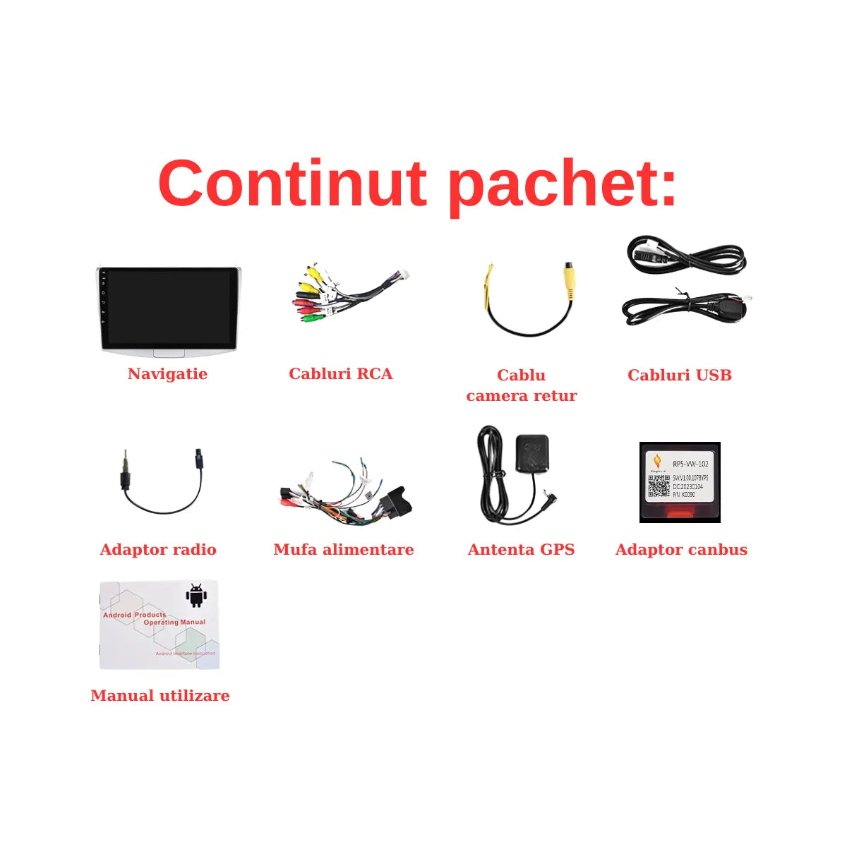 Navigatie auto Android 13 display 10” inch 1gb ram VW Passat B6 B7