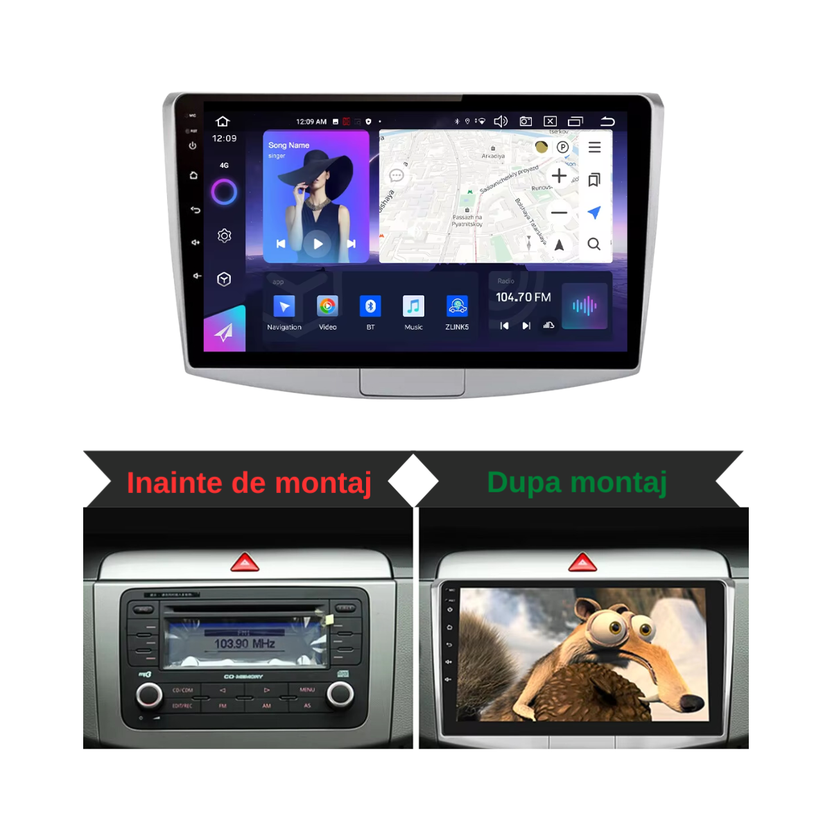 Navigatie auto Android 13 display 10” inch 1gb ram VW Passat B6 B7