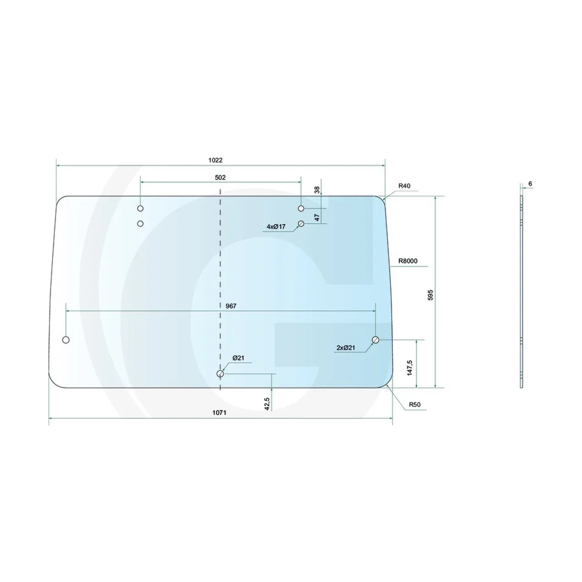 Schita dimensiuni Parbriz spate Fiat Serie 80/90/94 GRANIT 650885698