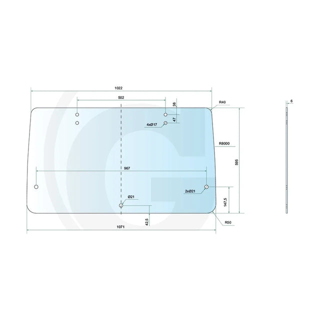Schita dimensiuni Parbriz spate Fiat Serie 80/90/94 GRANIT 650885698