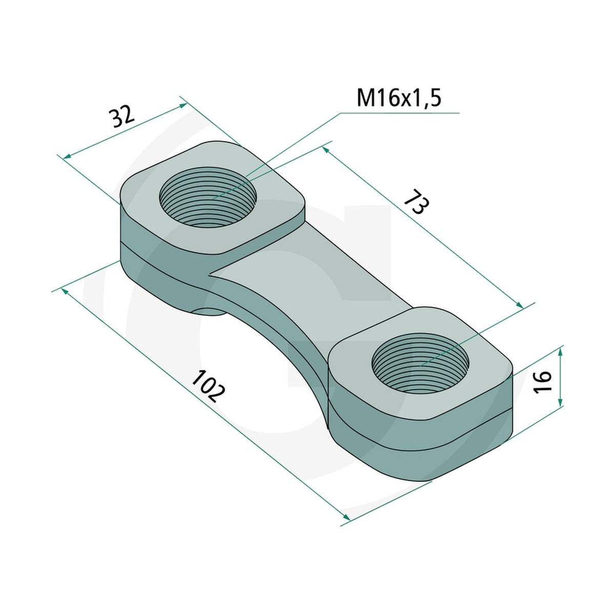 Schita dimensiuni Piulita M16 x 1, 5 compatibila Lemken GRANIT 18017 4598601