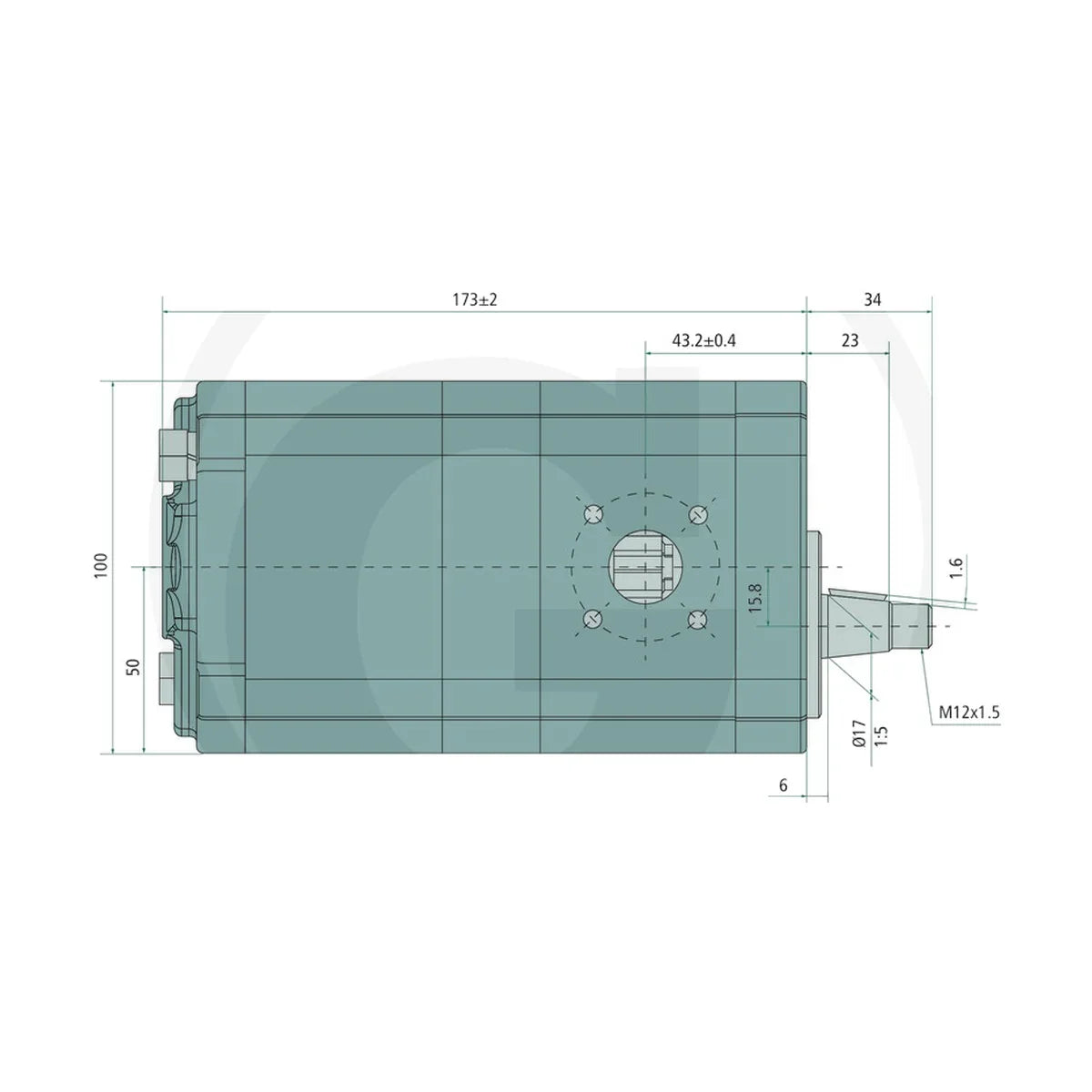 Schita dimensiuni Pompa hidraulica dubla 8+8 cm3 Case IH GRANIT 25999050
