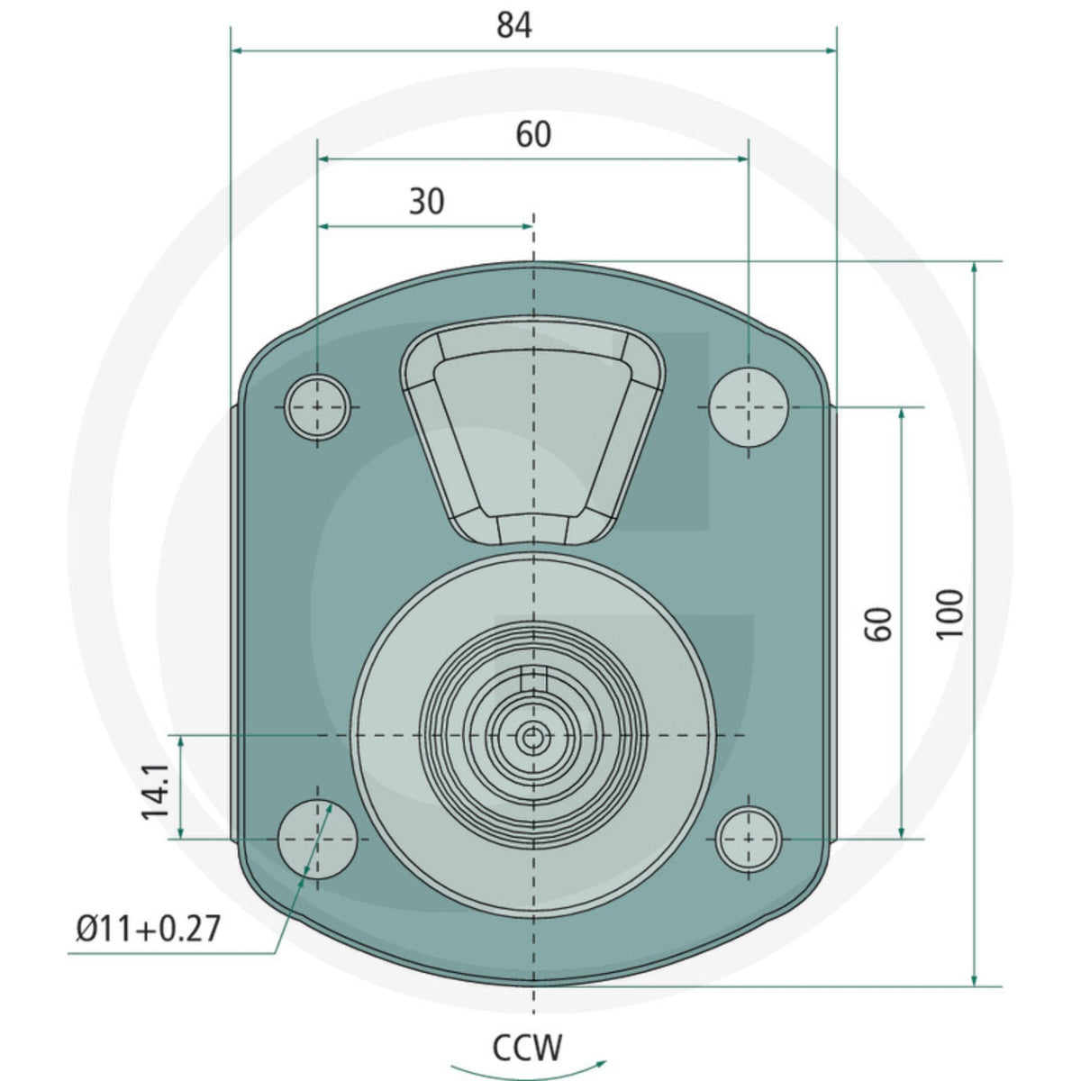 Dimensiuni flansa pompa hidraulica dubla Case IH Granit 25999050