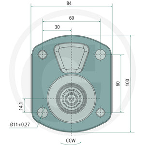 Dimensiuni flansa pompa hidraulica dubla Case IH Granit 25999050