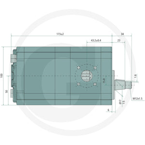 Dimensiuni laterale pompa hidraulica dubla Case IH Granit 25999050