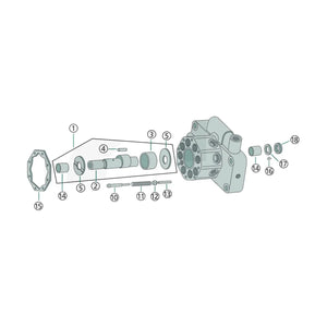 Schita dimensiuni Pompa plonjor pentru tractoare cu directie hidraulica compatibila John Deere GRANIT 25912674