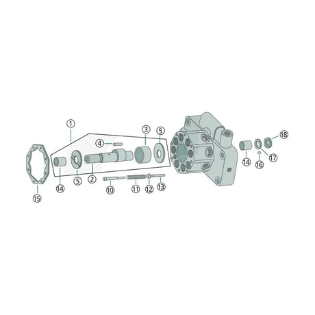 Schita dimensiuni Pompa plonjor pentru tractoare cu directie hidraulica compatibila John Deere GRANIT 25912674