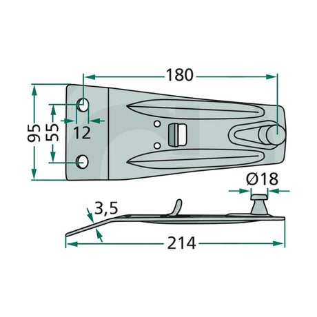 Schita dimensiuni Portcutit compatibil Deutz-Fahr, Pöttinger GRANIT 52516500771