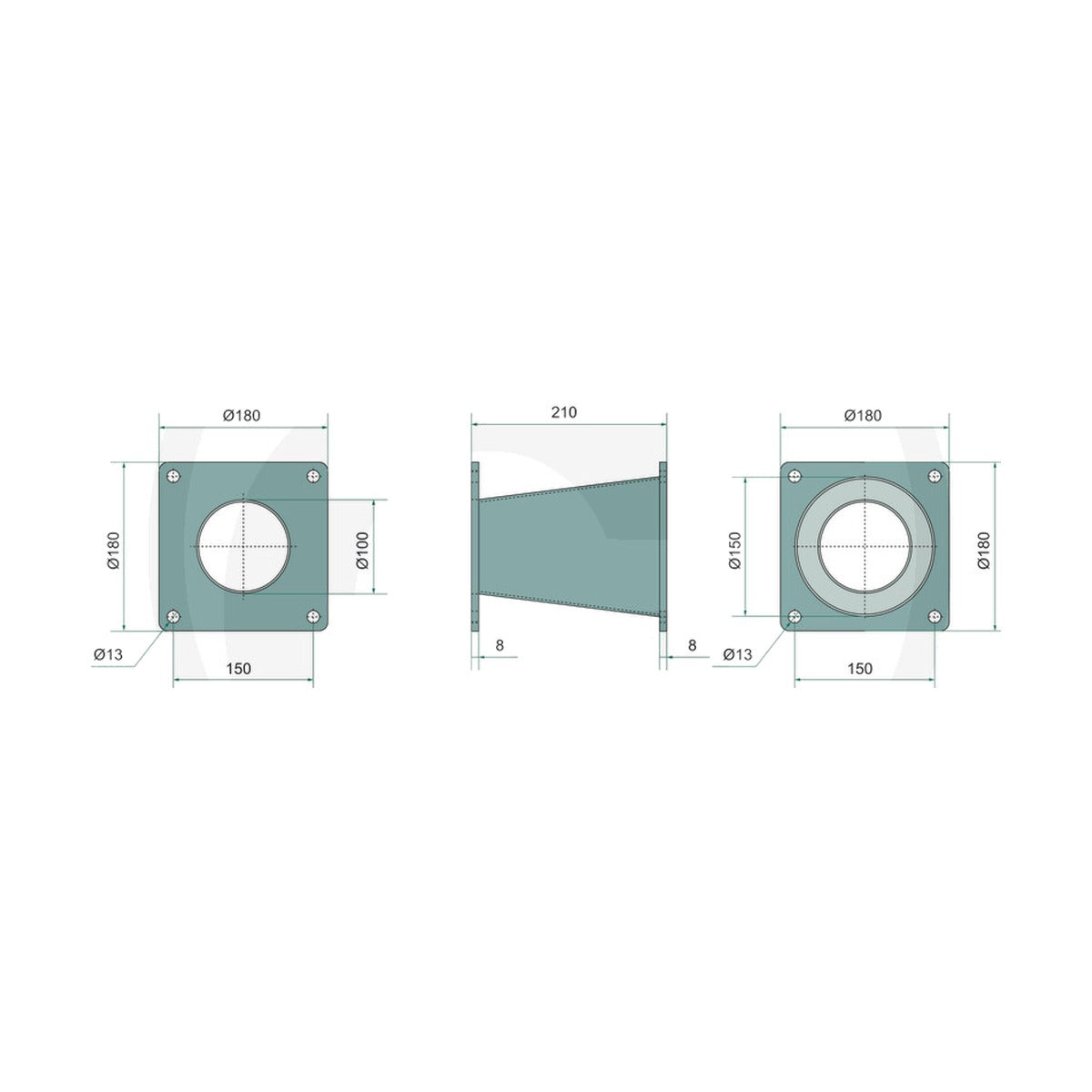Schita dimensiuni Reductor 4" x 6" GRANIT 40504051901 – 2