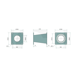 Schita dimensiuni Reductor 4" x 6" GRANIT 40504051901 – 2