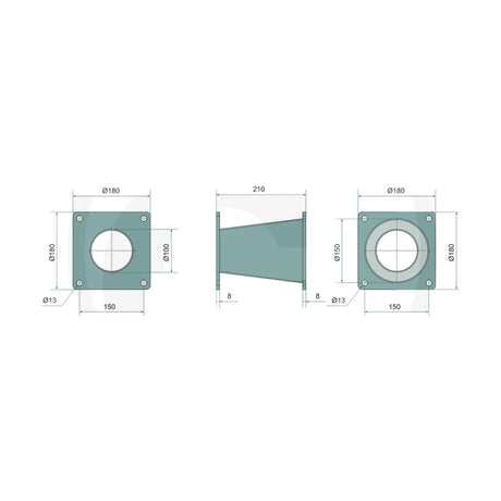 Schita dimensiuni Reductor 4" x 6" GRANIT 40504051901 – 2