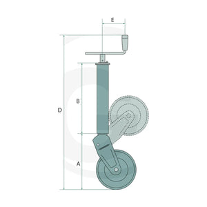 Schita dimensiuni Roata de sprijin rabatabila Roata din cauciuc simol 220S124Z/4
