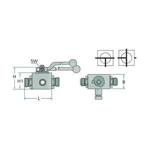 Schita dimensiuni Robinet cu bila hidraulic DN08 M16x1,5 – BKH-3T-10L PISTER 81520030