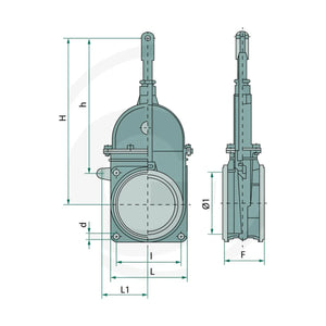 Schita dimensiuni Robinet golire dejectii Art.0075, 6" ohne abschmierbarer Stopfbuchsenmutter MZ 4050075150000