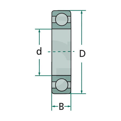 Schita dimensiuni Rulment cu bile compatibil Deutz-Fahr, Welger, Jungheinrich GRANIT 8056009 2RS