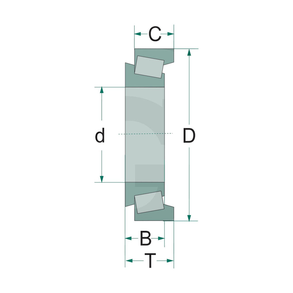 Schita dimensiuni Rulmentii role conice in interior, tip 30309 pentru Zetor, Amazone, Welger GRANIT 80530309