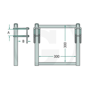 Schita dimensiuni Scara remorca HW 60 / HW 80 cadru zincat varianta mica Cat 2 II GRANIT 220ZGA02