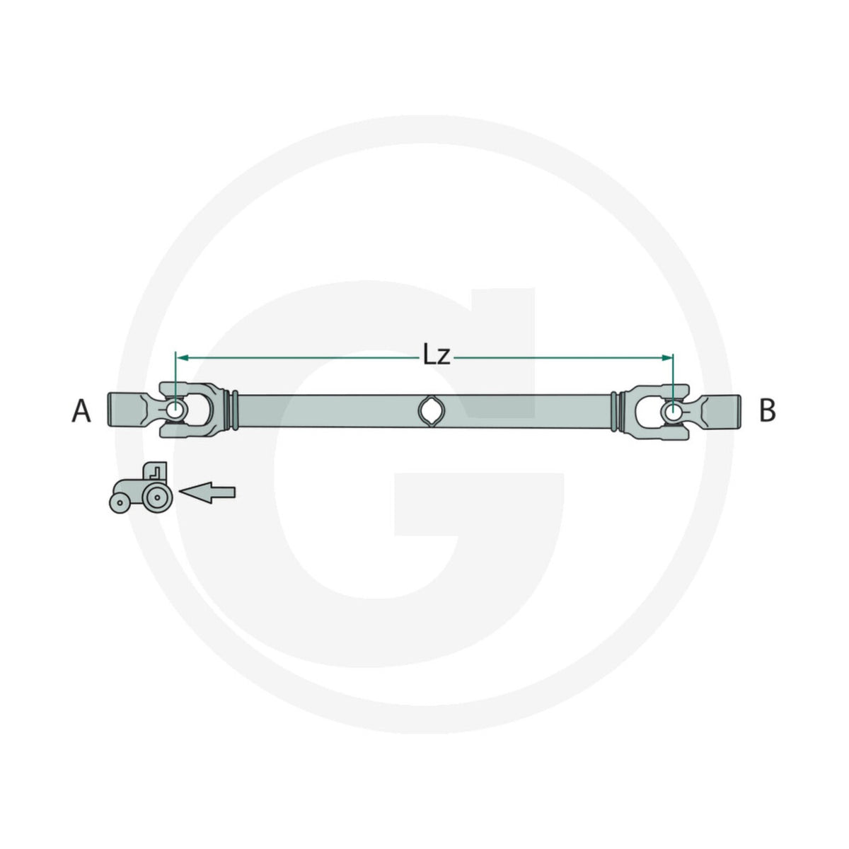 Schita dimensiuni arbore cardanic BLUELINE cod 377086024956