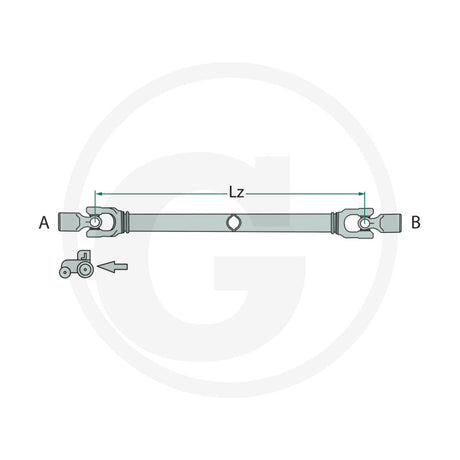 Schita dimensiuni arbore cardanic BLUELINE cod 377086024956