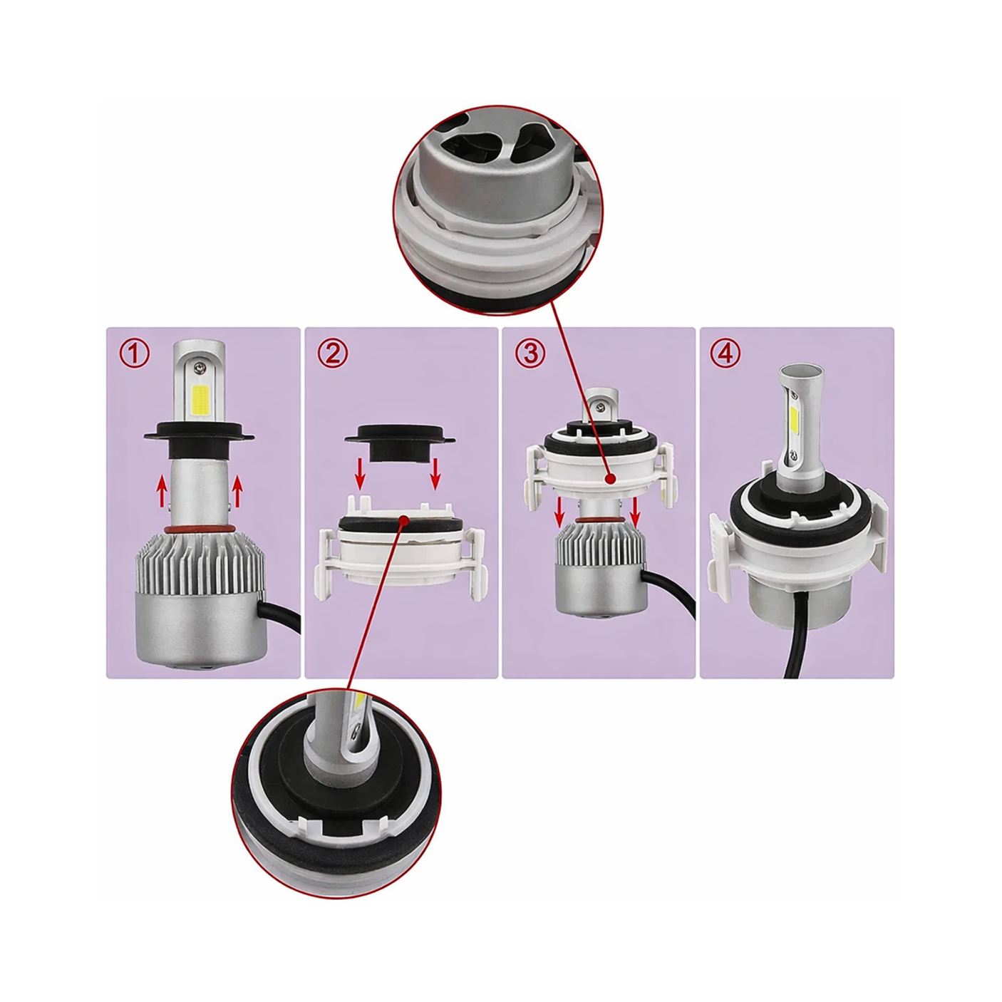 Set 2 adaptori H7 BMW E46 Seria 3 pentru becuri LED xenon