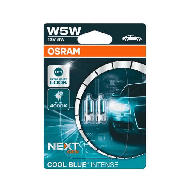 Set 2 becuri auto halogen Osram W5W Cool Blue Intense Next Generation 12V 2825CBN-02B