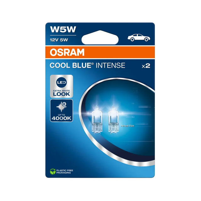 Set 2 becuri auto Osram W5W Cool Blue Intense Next Generation 2825CBN-2BL