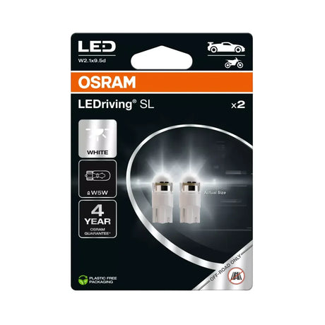 Set 2 becuri pozitie Osram LEDriving SL W5W T10 alb rece 2825DWP-2BL