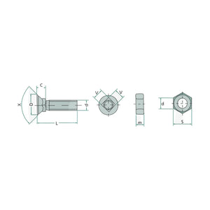 Schita dimensiuni SET 25 SURUBURI GRANIT 1871275810/25