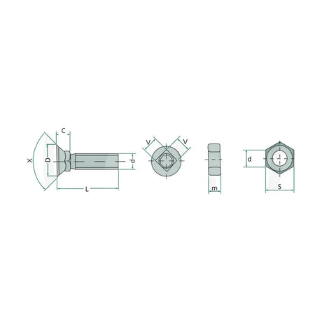 Schita dimensiuni SET 25 SURUBURI GRANIT 1871275810/25