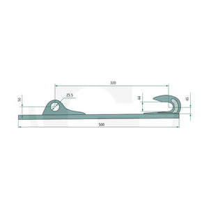 Schita dimensiuni Set asamblare drept pentru suport carlig placi drepte GRANIT 77875580