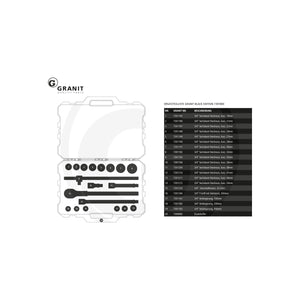 Set chei tubulare 3 4 19 buc metric GRANIT BLACK EDITION 7301003 – imagine 3