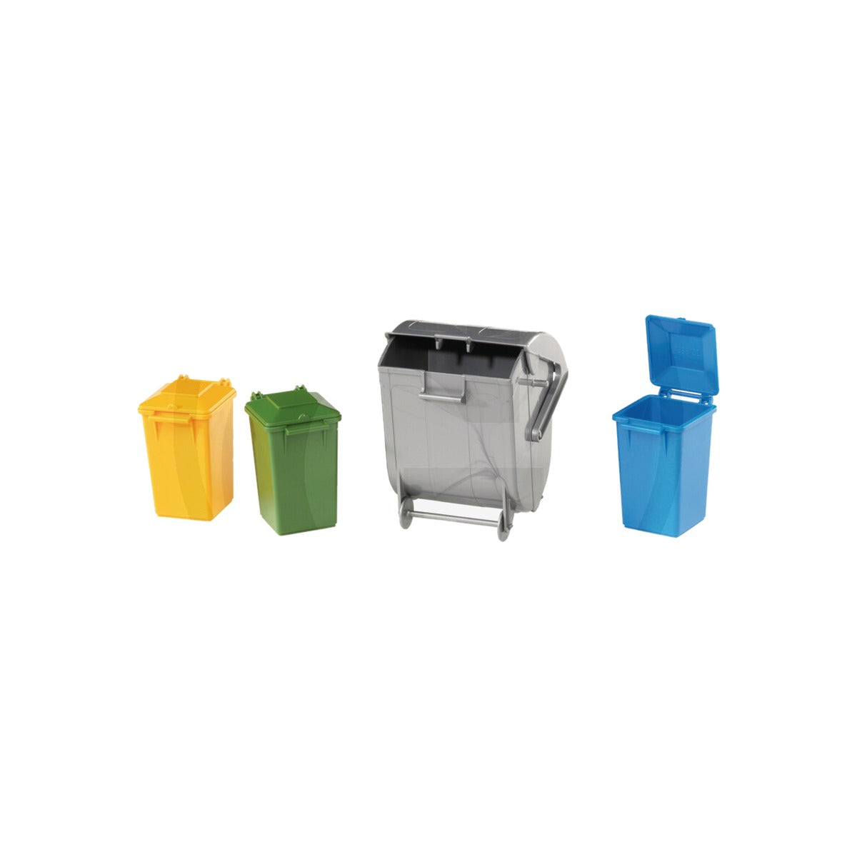 Set de pubele de gunoi, 1 mare si 3 mici, scara 1:16 Bruder 02607