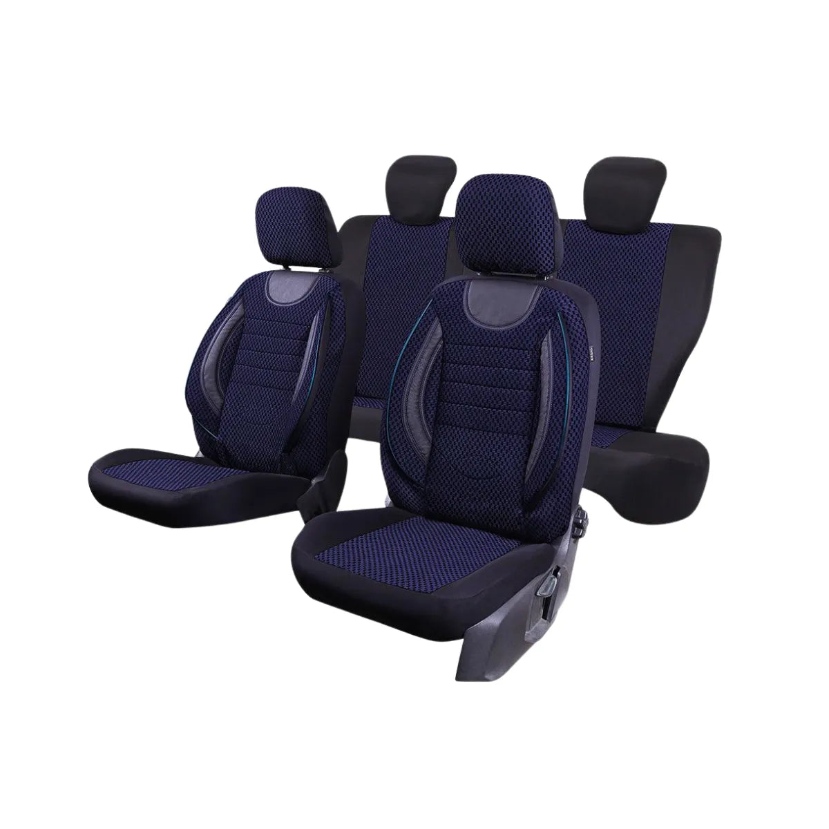 Set huse scaun city albastru negru