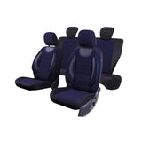 Set huse scaun city albastru negru