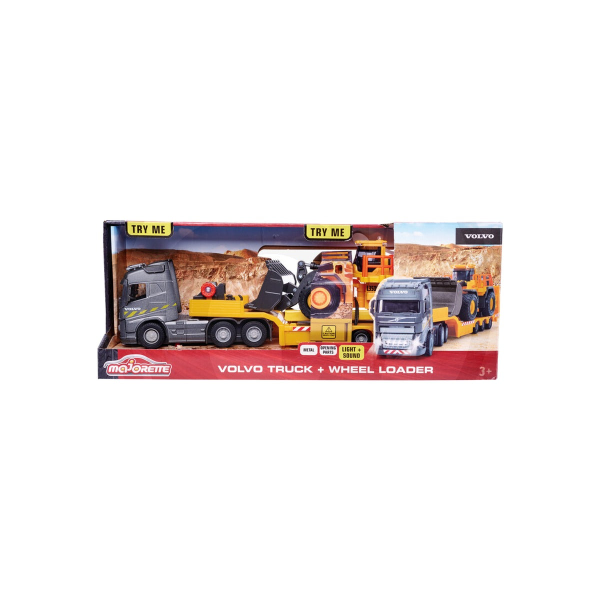 Set machete camion Volvo si incarcator pe roti Dickie Toys 11433799 – imagine 3