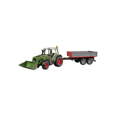 Set machete tractor Fendt Vario cu incarcator frontal si remorca, scara 1:16 Bruder 11977554