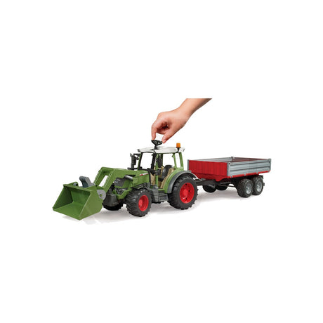 Set machete tractor Fendt Vario cu incarcator frontal si remorca, scara 1:16 Bruder 11977554 – imagine 5