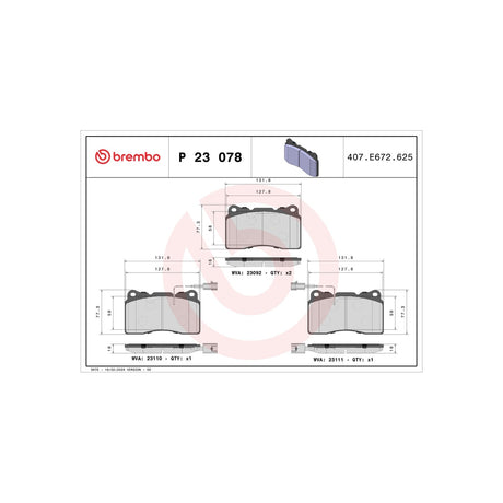 Set placute frana Brembo P 23 078 – imagine 2