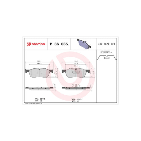Set placute frana Brembo P 36 035 – imagine 2