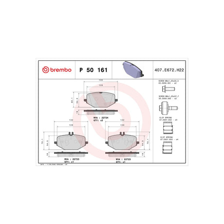 Set placute frana Brembo P 50 161 – imagine 3