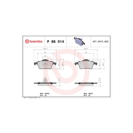 Set placute frana Brembo P 86 014 – imagine 2